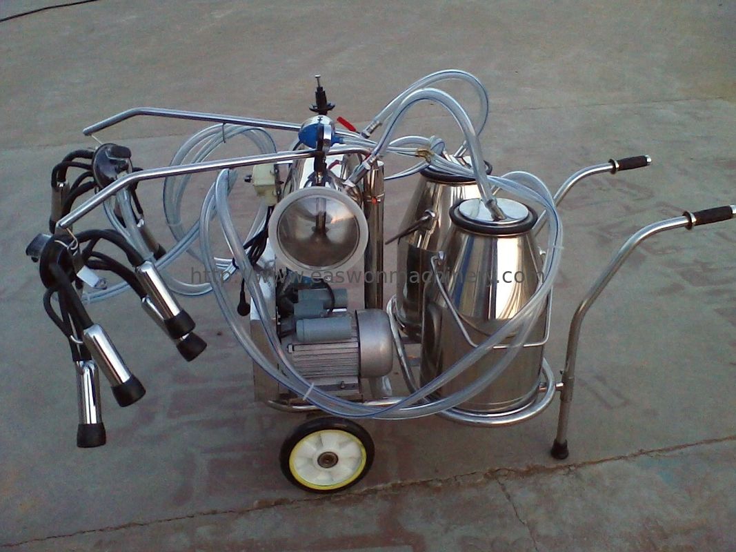 280L / मिनट 50Kpa गाय दूध देने की मशीन जुड़वां बकेट के साथ
